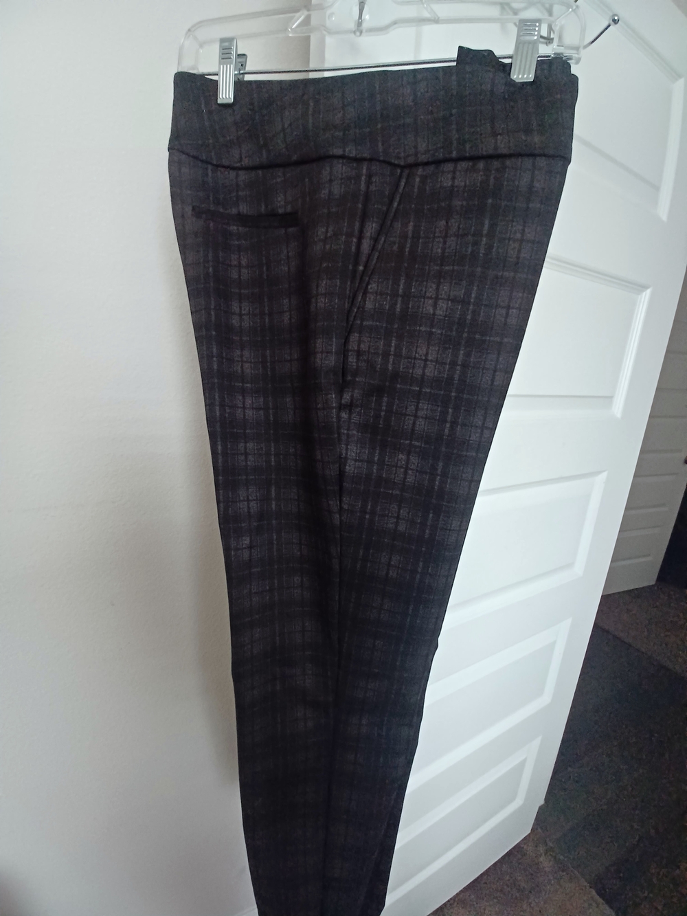 DALIA Gray Plaid Dress Pants